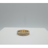 2 Row Princess Cut Diamond Wedding Band 1.92Cts  14K Yellow Gold